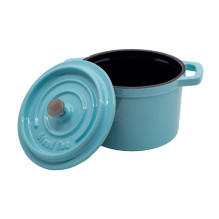 CAST IRON POT MINI GRAND FEU LIGHT BLUE 0.65L