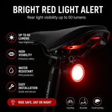 iLike Johorse CB-18159 Strap Type Tail Red Light Black
