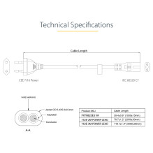 StarTech.com 752E-3M-POWER-LEAD power cable