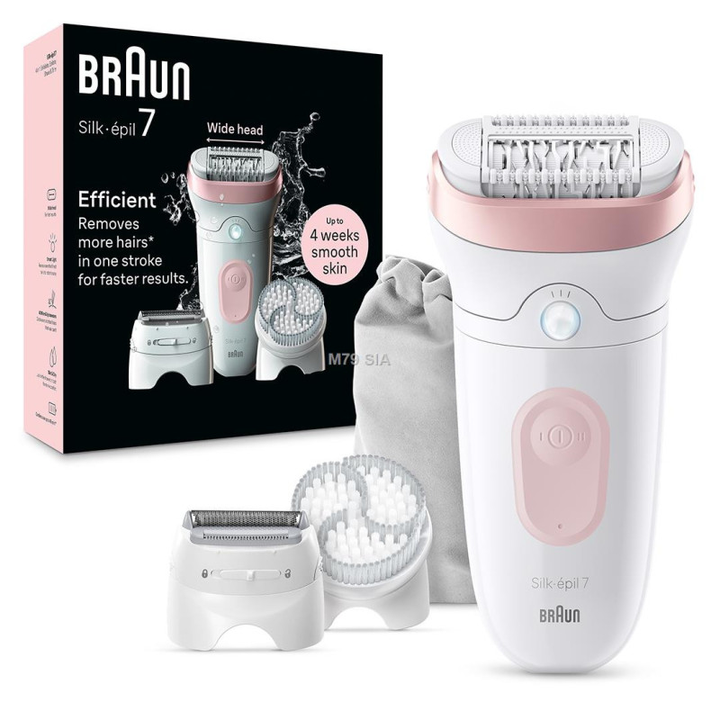 Braun Silk epil 7 Wet &amp; Dry balta / roza