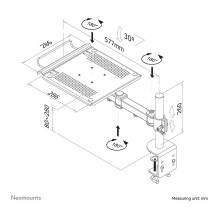 Neomounts NOTEBOOK-D100 neig- und schwenkbare Tischhalterung für Notebooks.
