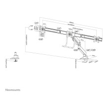 Neomounts NM-D775DX3BLACK Tischhalterung mit Tischhalterungsgriff für drei Flachbildschirme bis 27" (68,6 cm).