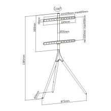 Techly ICA-TR18SAM Flur Min. 114,3 cm (45") Max. 165,1 cm (65") Max. VESA 600 x 400 mm 32 kg Walnuss Techly ICA-TR18SAM Flur Min. 114,3 cm (45") Max. 165,1 cm (65") Max. VESA 600 x 400 mm 32 kg Walnuss
