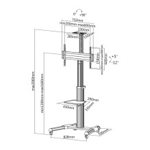 EQUIP 650602 TV Wagen Min. 94 cm (37") Max. 177,8 cm (70") Max. VESA 600 x 400 mm 50 kg Schwarz, Weiß EQUIP 650602 TV Wagen Min. 94 cm (37") Max. 177,8 cm (70") Max. VESA 600 x 400 mm 50 kg Schwarz, Weiß