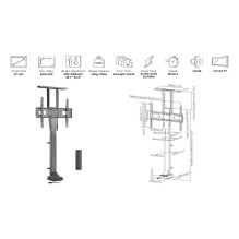 EQUIP 650606 TV Lift Min. 94 cm (37") Max. 165,1 cm (65") Max. VESA 600 x 400 mm 50 kg Schwarz EQUIP 650606 TV Lift Min. 94 cm (37") Max. 165,1 cm (65") Max. VESA 600 x 400 mm 50 kg Schwarz