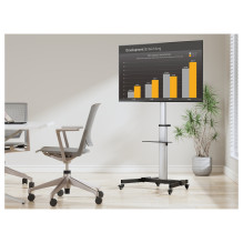 EQUIP 650630 TV-Bodenständer Min. 94 cm (37") Max. 2,18 m (86") Max. VESA 600 x 400 mm 50 kg Silber EQUIP 650630 TV-Bodenständer Min. 94 cm (37") Max. 2,18 m (86") Max. VESA 600 x 400 mm 50 kg Silber