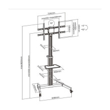 EQUIP 650630 TV-Bodenständer Min. 94 cm (37") Max. 2,18 m (86") Max. VESA 600 x 400 mm 50 kg Silber EQUIP 650630 TV-Bodenständer Min. 94 cm (37") Max. 2,18 m (86") Max. VESA 600 x 400 mm 50 kg Silber