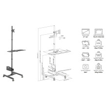 EQUIP 650171 Multimedia-Wagen Min. 43,2 cm (17") Max. 81,3 cm (32") Max. VESA 100 x 100 8 kg Schwarz EQUIP 650171 Multimedia-Wagen Min. 43,2 cm (17") Max. 81,3 cm (32") Max. VESA 100 x 100 8 kg Schwarz