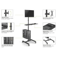 EQUIP 650171 Multimedia-Wagen Min. 43,2 cm (17") Max. 81,3 cm (32") Max. VESA 100 x 100 8 kg Schwarz EQUIP 650171 Multimedia-Wagen Min. 43,2 cm (17") Max. 81,3 cm (32") Max. VESA 100 x 100 8 kg Schwarz