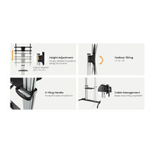 EQUIP 650631 TV-Wagen Min. 152,4 cm (60") Max. 2,54 m (100") Max. VESA 1000 x 600 mm 100 kg Schwarz