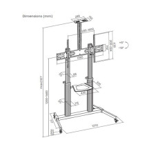 EQUIP 650631 TV-Wagen Min. 152,4 cm (60") Max. 2,54 m (100") Max. VESA 1000 x 600 mm 100 kg Schwarz EQUIP 650631 TV-Wagen Min. 152,4 cm (60") Max. 2,54 m (100") Max. VESA 1000 x 600 mm 100 kg Schwarz