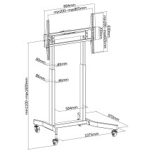 EQUIP 650632 Bodenstandhalter Min. 139,7 cm (55") Max. 2,54 m (100") Max. VESA 800 x 600 mm 120 kg Schwarz