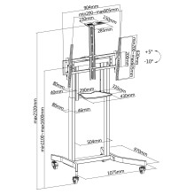 EQUIP 650633 Bodenstandhalter Min. 139,7 cm (55") Max. 2,54 m (100") Max. VESA 800 x 600 mm 120 kg Schwarz EQUIP 650633 Bodenstandhalter Min. 139,7 cm (55") Max. 2,54 m (100") Max. VESA 800 x 600 mm 120 kg Schwarz