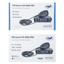 10-piece box for CB PNI Escort radio station HP 6500 PRO, multi-standard, VOX, NRC, 4W, AM-FM, 12V, SQ, ASQ, lighter plu