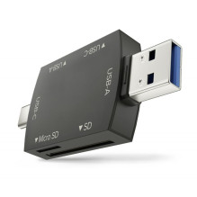 Atminties Kortelių Skaitytuvas - Newell OTG 4-in-1 3.0 Hub USB-A, USB-C, 5 Gb / s Atminties Kortelių Skaitytuvas - Newell OTG 4-in-1 3.0 Hub USB-A, USB-C, 5 Gb / s