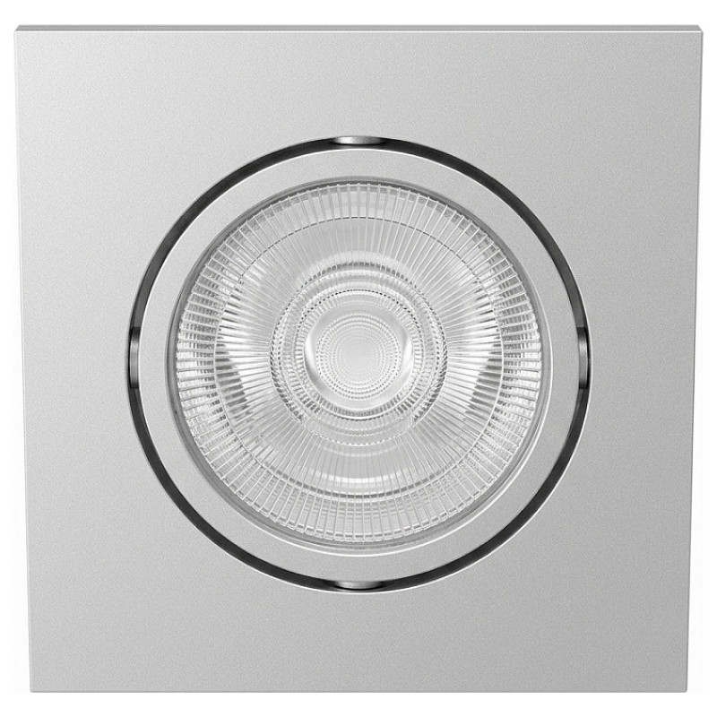 Synergy 21 LED recessed ceiling spotlight Helios silver, square and swiveling, neutral white