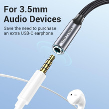 ADAPTER USB-C TO AUDIO 3.5MM / 0.1M BGMHA VENTION ADAPTER USB-C TO AUDIO 3.5MM / 0.1M BGMHA VENTION