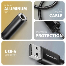 ADAPTER USB-C TO AUDIO 3.5MM / DAC 0.1M ADA-HA AXAGON