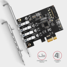 I / O CARD USB PCIE 4PORT / PCEU-43RS AXAGON