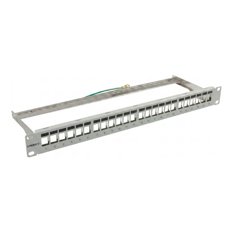 „Synergy21 Keystone“, modulio laikiklis, 19 colių jungiamoji panelė 24xTP moduliams, 1U (94 mm gylio), šviesiai pilka, V