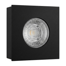 Synergy 21 LED recessed ceiling spotlight Helios black, square, surface-mounted frame