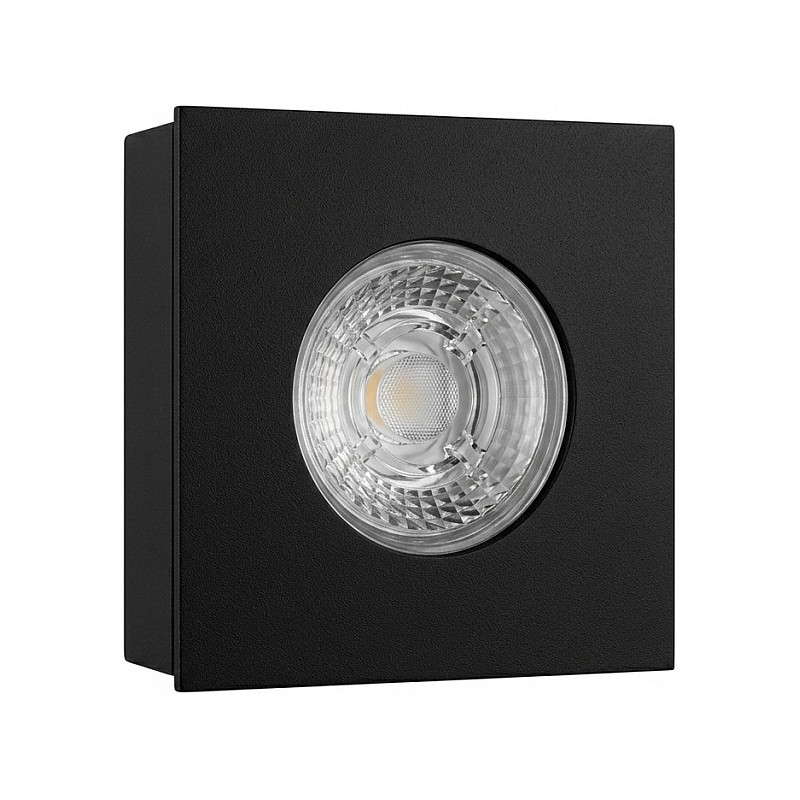 Synergy 21 LED recessed ceiling spotlight Helios black, square, surface-mounted frame