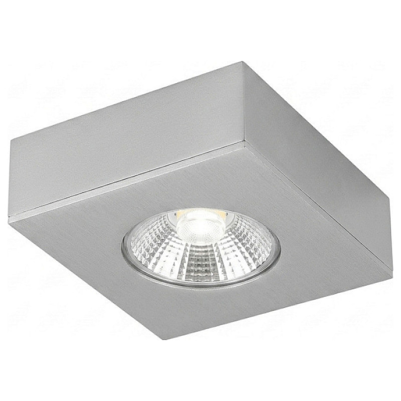 Synergy 21 LED recessed ceiling spotlight Helios silver, square, surface-mounted frame