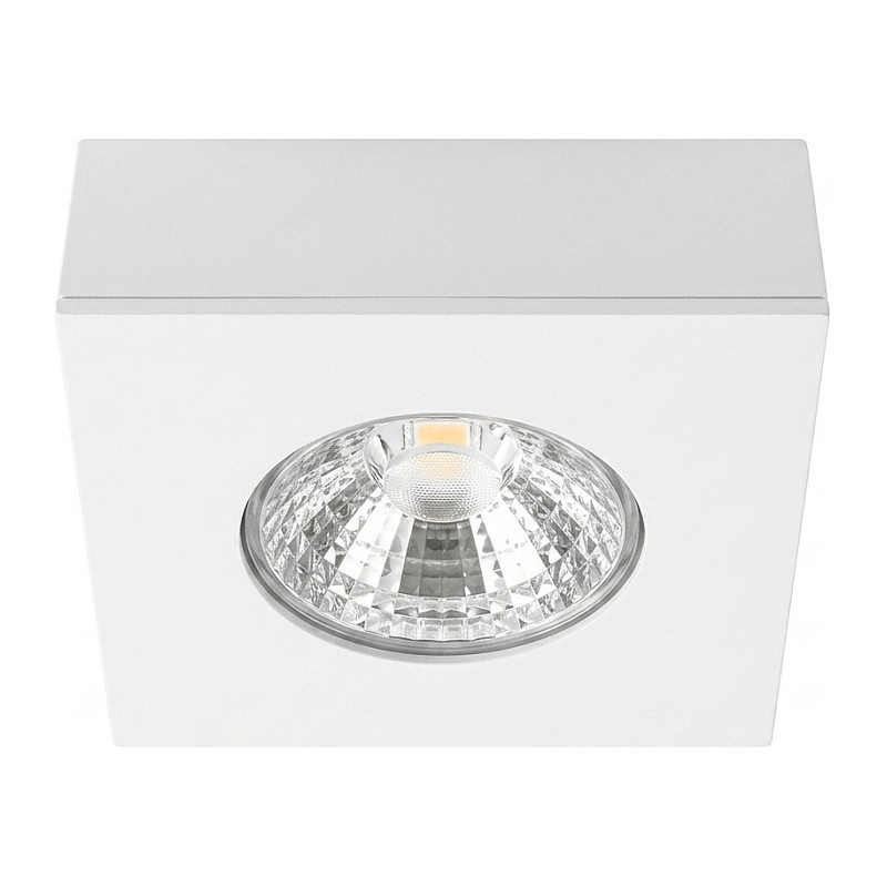Synergy 21 LED recessed ceiling spotlight Helios white, square, surface-mounted frame