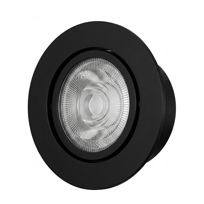 Synergy 21 LED recessed ceiling spotlight Helios black, round and swiveling, neutral white