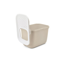 SAVIC Hop Coffee Brown with White Lid - Cat Litter Tray - 58.5x39x39.5 cm - 1 pc.