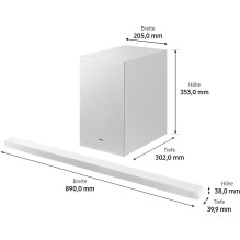 Samsung Ultra Slim Soundbar HW-S711GD (wei. WLAN. Bluetooth. Dolby Atmos. Chromecast)