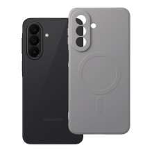 Case for Samsung A27 Silicone Mag Cover compatible with MagSafe (camera protection) grey titatnium