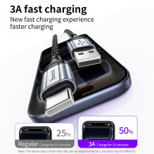 Cable USB A to C Hoco PD 3A 1,5 m X121 black Cable USB A to C Hoco PD 3A 1,5 m X121 black