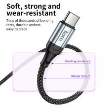 Cable USB A to C Hoco PD 3A 1,5 m X121 black Cable USB A to C Hoco PD 3A 1,5 m X121 black