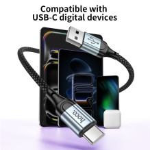 Cable USB A to C Hoco PD 3A 1,5 m X121 black Cable USB A to C Hoco PD 3A 1,5 m X121 black
