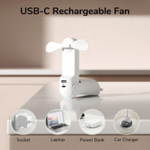 JisuLife Handheld Fan 8 White JisuLife Handheld Fan 8 White