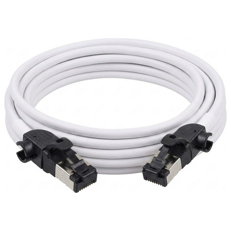 „Synergy21“ RJ45 jungiamasis kabelis, CAT6A 500MHz, 2 m, baltas, S/FTP, plonas apvalus 4,5 mm skersmens, TPE/LSZH (Super