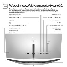 Monitorius - HP Series 7 Pro 37,5 colio WQHD+ 60Hz Thunderbolt 4 Sidabrinė / Juoda Monitorius - HP Series 7 Pro 37,5 colio WQHD+ 60Hz Thunderbolt 4 Sidabrinė / Juoda