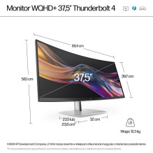 Monitorius - HP Series 7 Pro 37,5 colio WQHD+ 60Hz Thunderbolt 4 Sidabrinė / Juoda Monitorius - HP Series 7 Pro 37,5 colio WQHD+ 60Hz Thunderbolt 4 Sidabrinė / Juoda