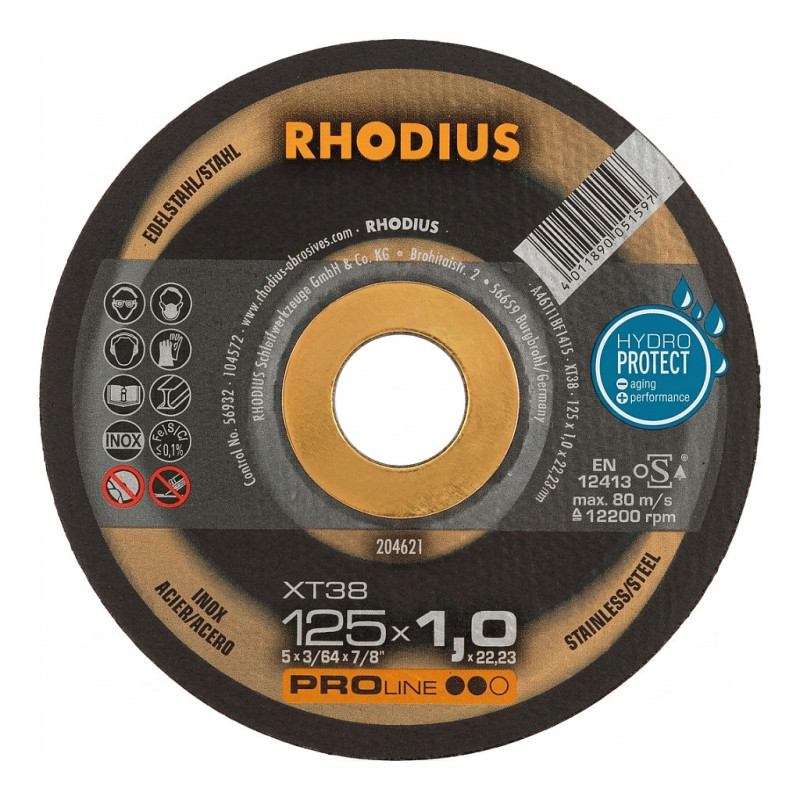 RHOD 204621 XT cutting discs XT 38 125x1.0x22.23
