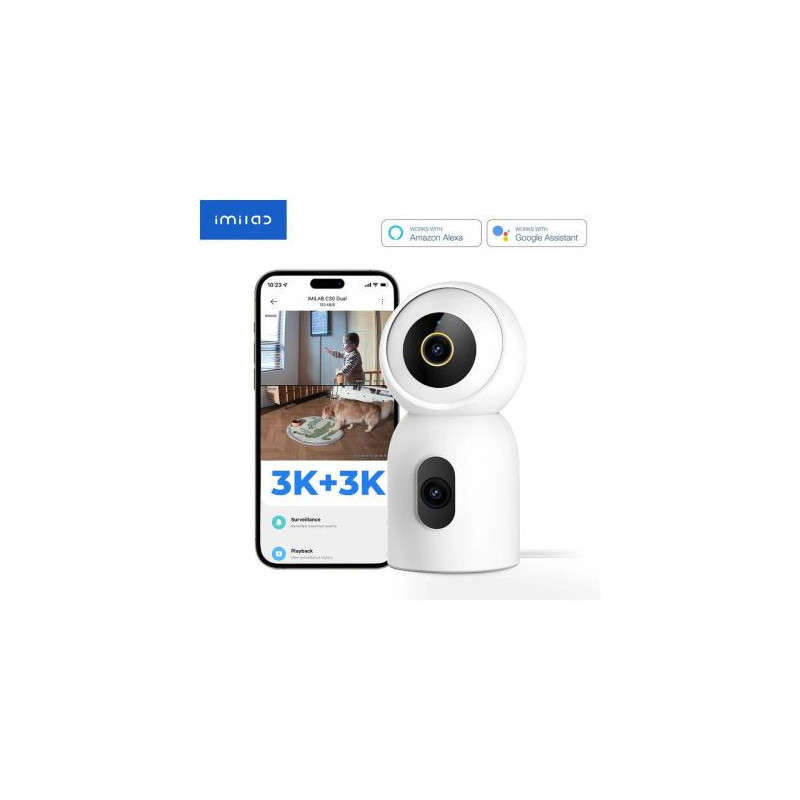 Xiaomi IMILAB C30 Dual Home Security Camera, Night Vision, 360, 3K+3K White EU CMSXJ111A