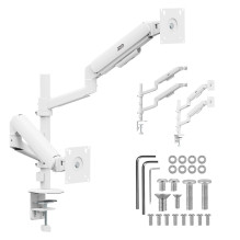 Ergo Office Mount / Hanger for 2 Monitors, Gas Spring, 17"-32", 1-10 kg, Matte White, ER-692 W Ergo Office Mount / Hanger for 2 Monitors, Gas Spring, 17"-32", 1-10 kg, Matte White, ER-692 W