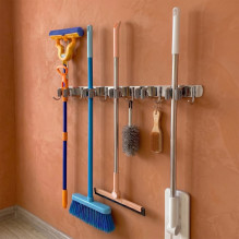 Maclean wall-mounted organizer for garden tools and mops, steel, with hooks, max. load 20 kg, width 60 cm, MC-185 Maclean wall-mounted organizer for garden tools and mops, steel, with hooks, max. load 20 kg, width 60 cm, MC-185