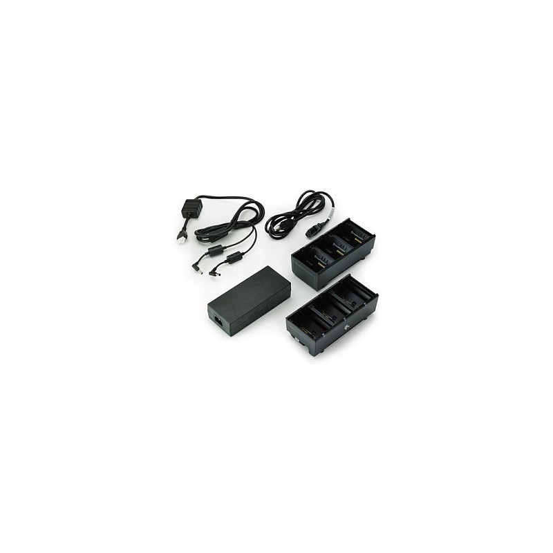 Zebra 3-Slot Battery Charger Connected via Y Cable - Batterieladegerät - Ausgangsanschlüsse: 3 - Großbritannien (Packung