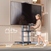 TV SET ACC MOBILE STAND / 32-75" / GRAPHITE TS1571-G ONKRON