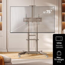 TV SET ACC MOBILE STAND / 32-75" / CHAMPAGNE TS1571-C ONKRON TV SET ACC MOBILE STAND / 32-75" / CHAMPAGNE TS1571-C ONKRON