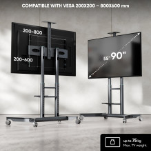 TV SET ACC MOBILE STAND / 55-90" / GRAPHITE TS1871-G ONKRON