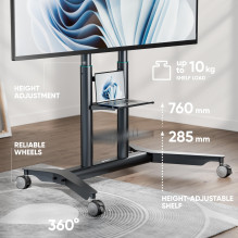 TV SET ACC MOBILE STAND / 55-90" / GRAPHITE TS1871-G ONKRON