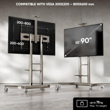TV SET ACC MOBILE STAND / 55-90" / CHAMPAGNE TS1871-C ONKRON