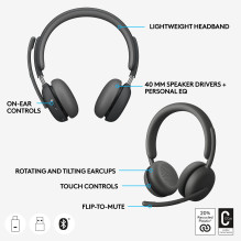 HEADSET ZONE WIRELESS 2 / GRAPHITE 981-001152 LOGITECH